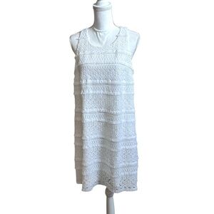 Lilly Pulitzer Elegant White Annette Lace Sleeveless Shift Dress Women’s Size 10